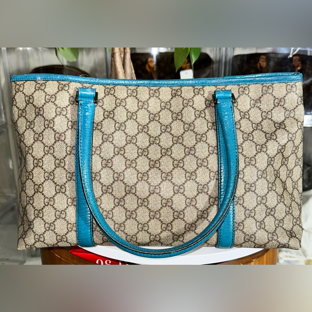 Authentic Gucci brown and Blue Tote Bag - Picture 2 of 8